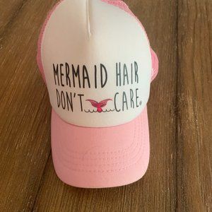 Toddler Pink Trucker Hat "Mermaid Hair Don't Care"